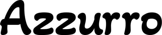 Vorschau des Bootsnamens "Azzurro" als Schriftzug für "Bootsbeschriftung Klassisch 103"
