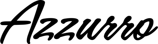 Vorschau des Bootsnamens "Azzurro" als Schriftzug für "Bootsbeschriftung Klassisch 71"
