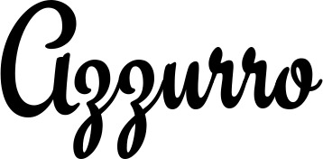 Vorschau des Bootsnamens "Azzurro" als Schriftzug für "Bootsbeschriftung Klassisch 63"