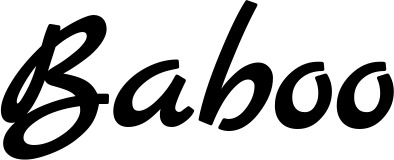 Vorschau des Bootsnamens "Baboo" als Schriftzug für "Bootsbeschriftung Klassisch 77"