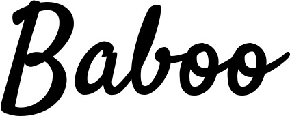 Vorschau des Bootsnamens "Baboo" als Schriftzug für "Bootsbeschriftung Klassisch 96"