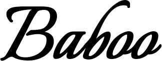 Vorschau des Bootsnamens "Baboo" als Schriftzug für "Style Klassisch 58"