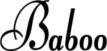 Vorschau des Bootsnamens "Baboo" als Schriftzug für "Bootsbeschriftung Klassisch 76"