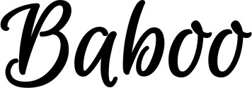 Vorschau des Bootsnamens "Baboo" als Schriftzug für "Bootsbeschriftung Klassisch 105"