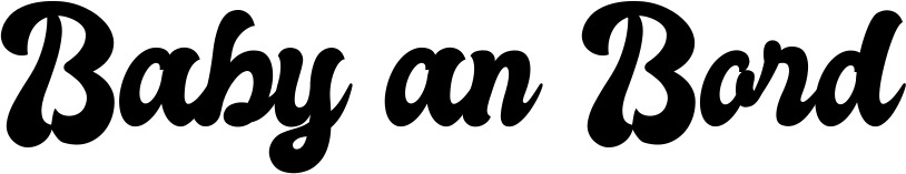 Vorschau des Bootsnamens "Baby an Bord" als Schriftzug für "Bootsbeschriftung Klassisch 41"