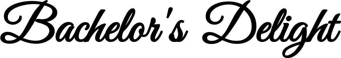 Vorschau des Bootsnamens "Bachelor's Delight" als Schriftzug für "Bootsbeschriftung Klassisch 68"