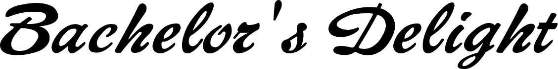 Vorschau des Bootsnamens "Bachelor's Delight" als Schriftzug für "Bootsbeschriftung Klassisch 12"