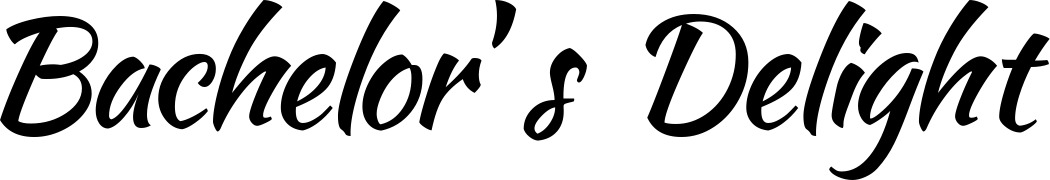 Vorschau des Bootsnamens "Bachelor's Delight" als Schriftzug für "Bootsbeschriftung Klassisch 73"