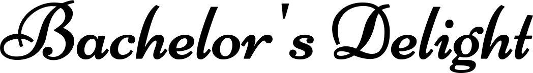 Vorschau des Bootsnamens "Bachelor's Delight" als Schriftzug für "Bootsbeschriftung Klassisch 84"