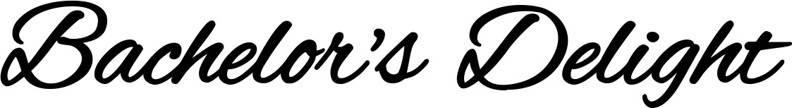 Vorschau des Bootsnamens "Bachelor's Delight" als Schriftzug für "Bootsbeschriftung Klassisch 35"