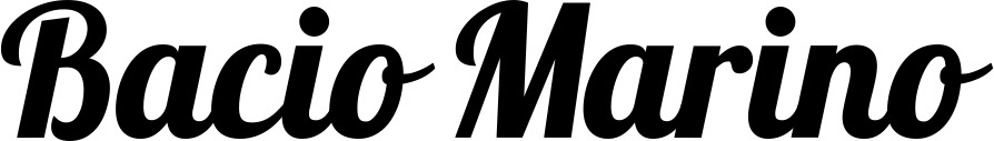 Vorschau des Bootsnamens "Bacio Marino" als Schriftzug für "Bootsbeschriftung Neu 60"