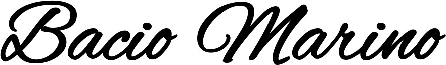 Vorschau des Bootsnamens "Bacio Marino" als Schriftzug für "Bootsbeschriftung Klassisch 35"