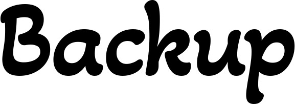 Vorschau des Bootsnamens "Backup" als Schriftzug für "Bootsbeschriftung Klassisch 103"