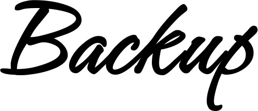 Vorschau des Bootsnamens "Backup" als Schriftzug für "Bootsbeschriftung Klassisch 71"