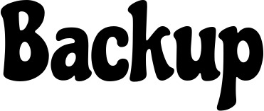 Vorschau des Bootsnamens "Backup" als Schriftzug für "Bootsbeschriftung Neu 41"