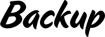 Vorschau des Bootsnamens "Backup" als Schriftzug für "Bootsbeschriftung Klassisch 19"