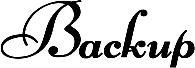Vorschau des Bootsnamens "Backup" als Schriftzug für "Bootsbeschriftung Klassisch 76-A"