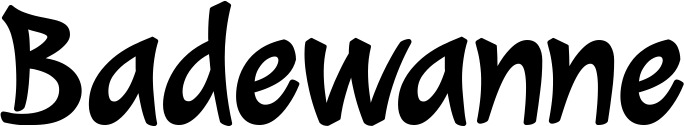 Vorschau des Bootsnamens "Badewanne" als Schriftzug für "Bootsbeschriftung Klassisch 72"