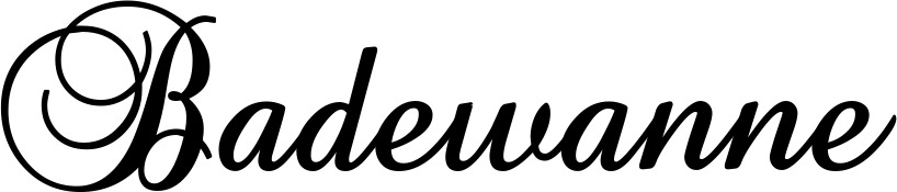 Vorschau des Bootsnamens "Badewanne" als Schriftzug für "Bootsbeschriftung Klassisch 02-A"