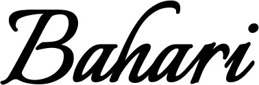 Vorschau des Bootsnamens "Bahari" als Schriftzug für "Bootsbeschriftung Klassisch 58"
