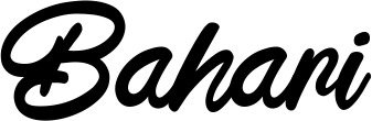 Vorschau des Bootsnamens "Bahari" als Schriftzug für "Bootsbeschriftung Klassisch 102"