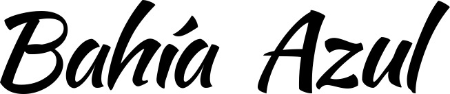 Vorschau des Bootsnamens "Bahía Azul" als Schriftzug für "Bootsbeschriftung Klassisch 73"