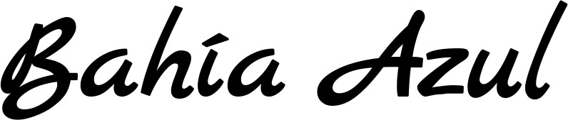 Vorschau des Bootsnamens "Bahía Azul" als Schriftzug für "Bootsbeschriftung Klassisch 45"