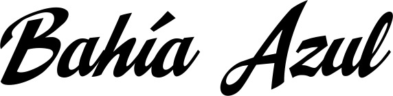 Vorschau des Bootsnamens "Bahía Azul" als Schriftzug für "Bootsbeschriftung Klassisch 29"