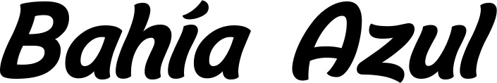 Vorschau des Bootsnamens "Bahía Azul" als Schriftzug für "Bootsbeschriftung Klassisch 14"