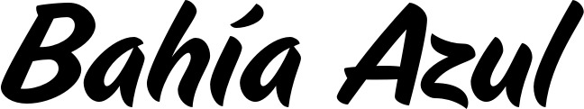 Vorschau des Bootsnamens "Bahía Azul" als Schriftzug für "Bootsbeschriftung Klassisch 19"