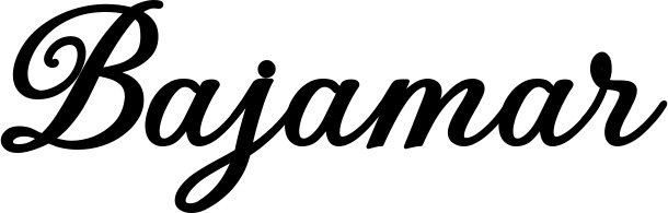 Vorschau des Bootsnamens "Bajamar" als Schriftzug für "Bootsbeschriftung Klassisch 69"