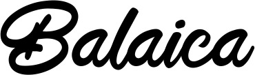 Vorschau des Bootsnamens "Balaica" als Schriftzug für "Bootsbeschriftung Klassisch 102"