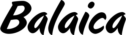 Vorschau des Bootsnamens "Balaica" als Schriftzug für "Bootsbeschriftung Klassisch 19"