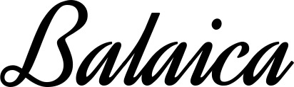Vorschau des Bootsnamens "Balaica" als Schriftzug für "Bootsbeschriftung Klassisch 44"
