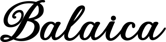 Vorschau des Bootsnamens "Balaica" als Schriftzug für "Bootsbeschriftung Klassisch 69"
