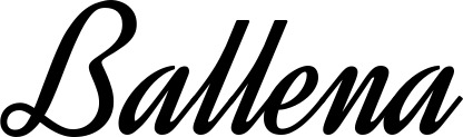 Vorschau des Bootsnamens "Ballena" als Schriftzug für "Bootsbeschriftung Klassisch 44"
