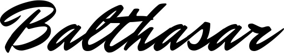 Vorschau des Bootsnamens "Balthasar" als Schriftzug für "Bootsbeschriftung Klassisch 82"