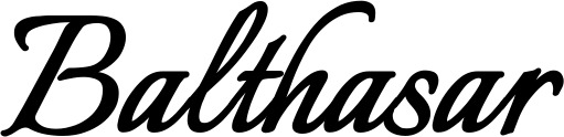 Vorschau des Bootsnamens "Balthasar" als Schriftzug für "Bootsbeschriftung Klassisch 58"