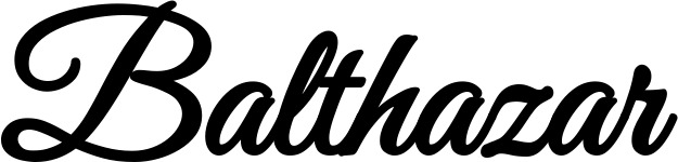 Vorschau des Bootsnamens "Balthazar" als Schriftzug für "Bootsbeschriftung Klassisch 68"