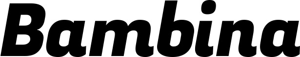 Vorschau des Bootsnamens "Bambina" als Schriftzug für "Bootsbeschriftung Kursiv 04"