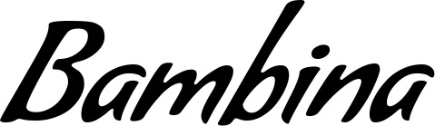 Vorschau des Bootsnamens "Bambina" als Schriftzug für "Bootsbeschriftung Klassisch 57"