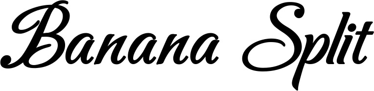 Vorschau des Bootsnamens "Banana Split" als Schriftzug für "Bootsbeschriftung Klassisch 50"
