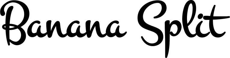 Vorschau des Bootsnamens "Banana Split" als Schriftzug für "Bootsbeschriftung Klassisch 81"