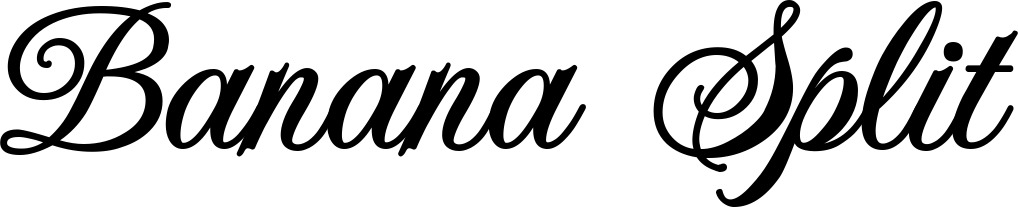 Vorschau des Bootsnamens "Banana Split" als Schriftzug für "Style Klassisch 70"