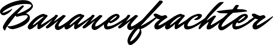 Vorschau des Bootsnamens "Bananenfrachter" als Schriftzug für "Bootsbeschriftung Klassisch 82"