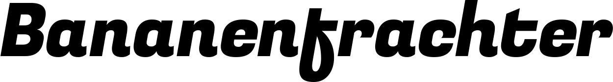Vorschau des Bootsnamens "Bananenfrachter" als Schriftzug für "Bootsbeschriftung Kursiv 04"