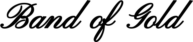 Vorschau des Bootsnamens "Band of Gold" als Schriftzug für "Bootsbeschriftung Klassisch 107"