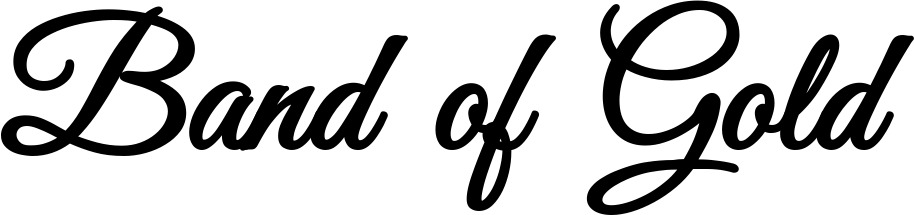 Vorschau des Bootsnamens "Band of Gold" als Schriftzug für "Bootsbeschriftung Klassisch 68"
