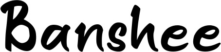 Vorschau des Bootsnamens "Banshee" als Schriftzug für "Bootsbeschriftung Klassisch 95"