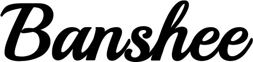 Vorschau des Bootsnamens "Banshee" als Schriftzug für "Style Klassisch 86"